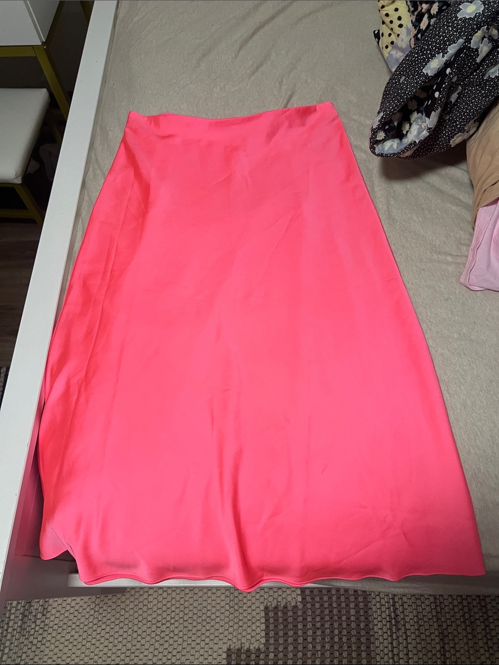 Satin midi skirt